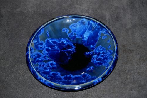 Coupe à fruits en porcelaine bleu nuit