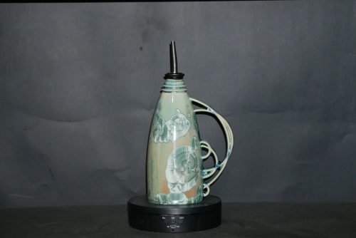 Huilier en porcelaine vert turquoise