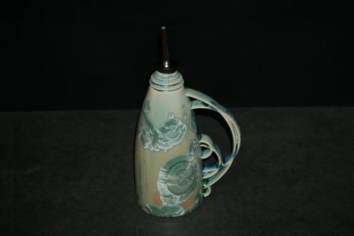 Huilier en porcelaine vert turquoise