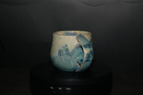 Tasse à café en porcelaine gris bleu