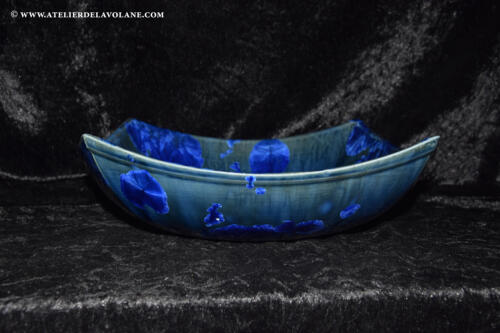 Coupe à fruits carrée en porcelaine bleu nuit