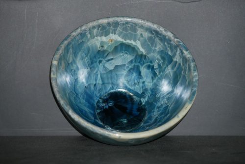 Grand bol japonais en porcelaine vert gris métallisé