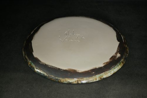 Jeu de 6 assiettes en grès email vert