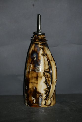 Huilier en grès noir cristaux blanc 6 cl