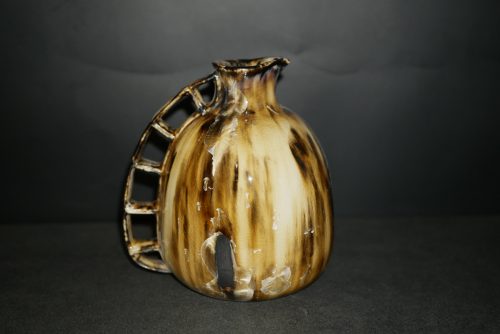 Carafe en grès noir cristaux blanc 1 litre