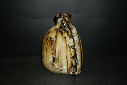 Carafe en grès noir cristaux blanc 1 litre