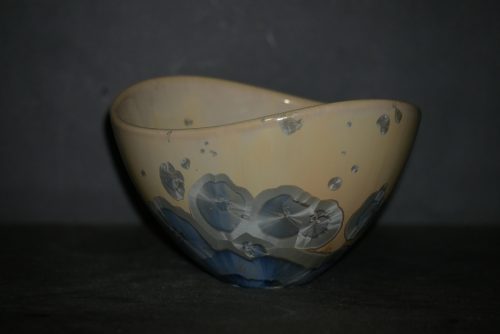 Bol porcelaine design cristaux gris bleus