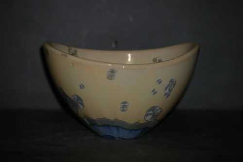 Bol porcelaine design cristaux gris bleus