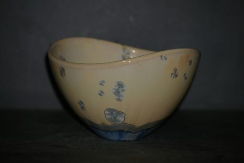 Bol porcelaine design cristaux gris bleus