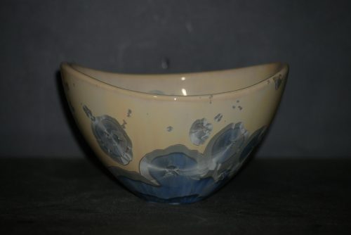 Bol porcelaine design cristaux gris bleus