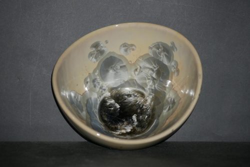 Bol porcelaine design cristaux gris bleus