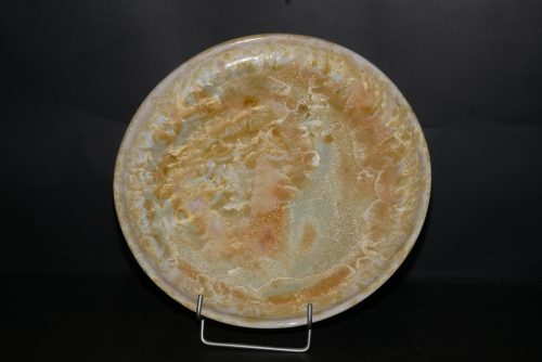 6 assiettes artisanales en gres blanc cristaux jaunes 3 (1) (1) (1)