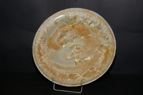 6 assiettes artisanales en gres blanc cristaux jaunes 7 (1) (1) (1)