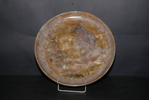 6 assiettes artisanales en grès marron