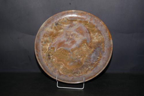 6 assiettes artisanales en grès marron
