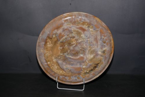 6 assiettes artisanales en grès marron
