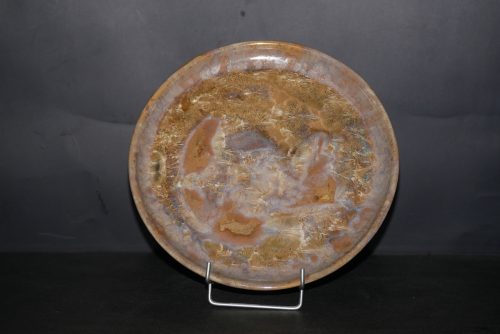 6 assiettes artisanales en grès marron