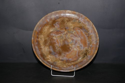 6 assiettes artisanales en grès marron