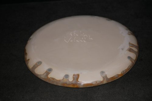 6 assiettes artisanales en grès marron