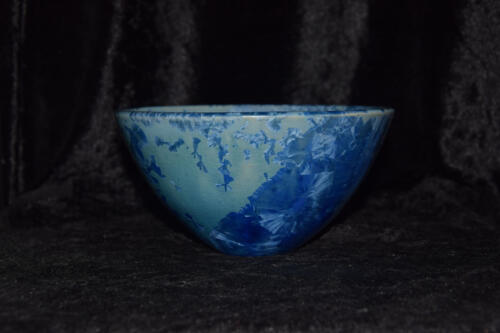 Bol en grès artisanal style japonais bleu