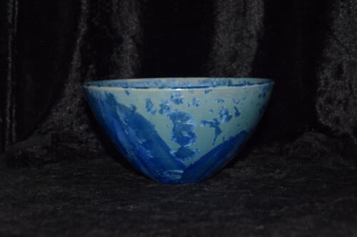 Bol en grès artisanal style japonais bleu