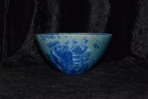 Bol en grès artisanal style japonais bleu