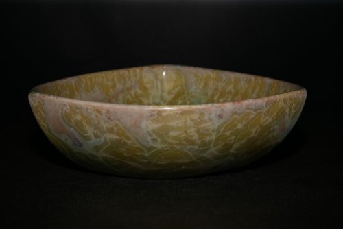 Coupelle triangulaire en porcelaine vert citron