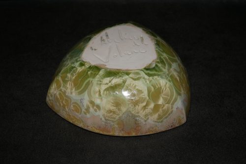 Coupelle triangulaire en porcelaine vert citron