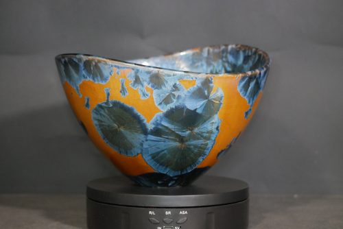 Saladier en porcelaine design orange-marron