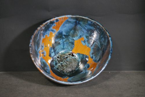 Saladier en porcelaine design orange-marron