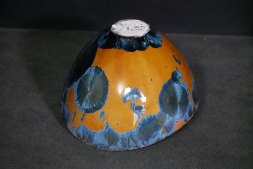 Saladier en porcelaine design orange-marron