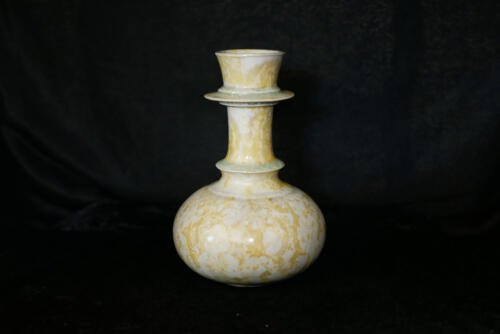 Soliflore oriental en grès 20 cm blanc jaune