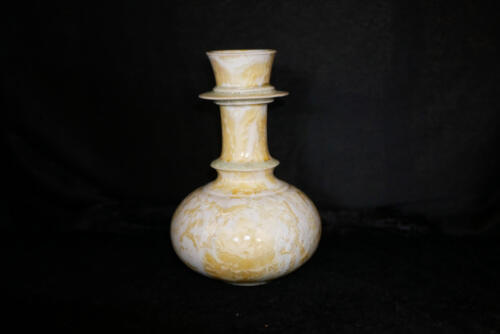 Soliflore oriental en grès 20 cm blanc jaune