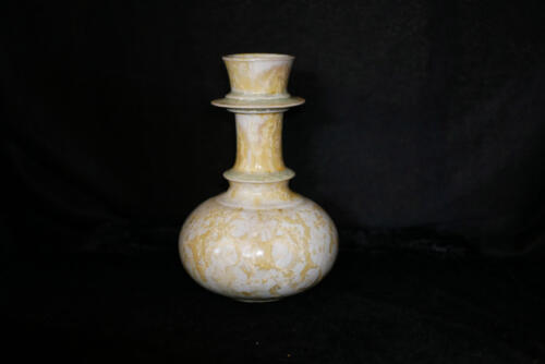 Soliflore oriental en grès 20 cm blanc jaune