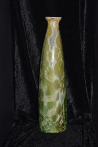 Grand vase en porcelaine vert gris bleu
