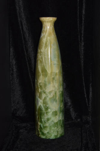 Grand vase en porcelaine vert gris bleu