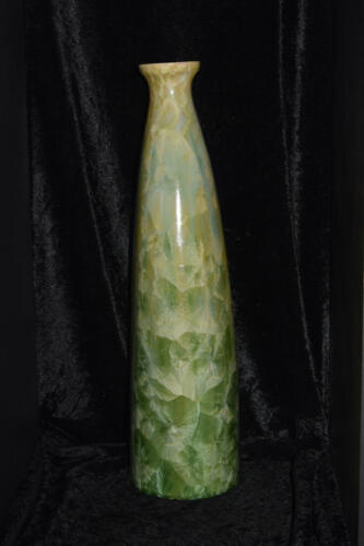 Grand vase en porcelaine vert gris bleu