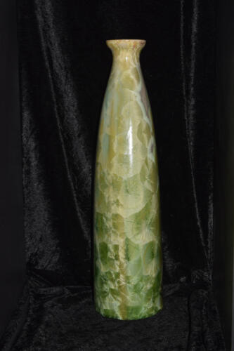 Grand vase en porcelaine vert gris bleu