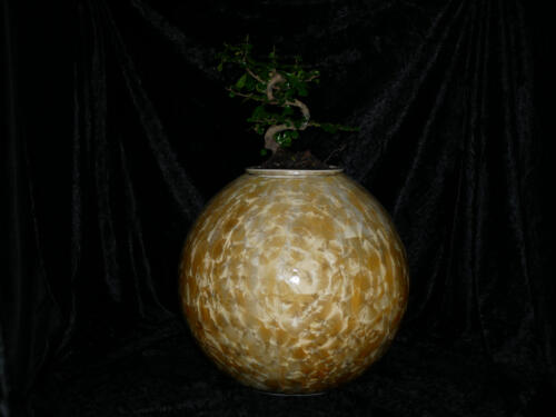 Pot à bonsaï en forme de la sphère jaune soleil