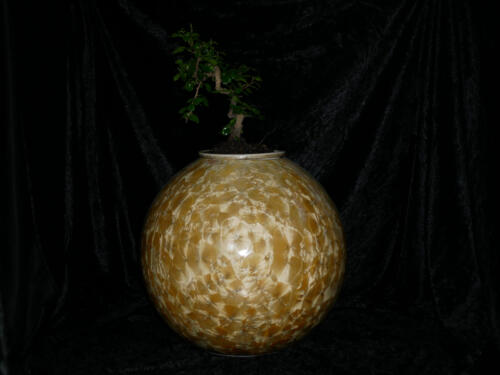 Pot à bonsaï en forme de la sphère jaune soleil