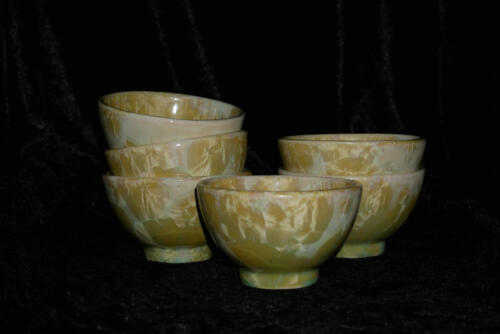 Jeu de 6 bolées en porcelaine vert citron