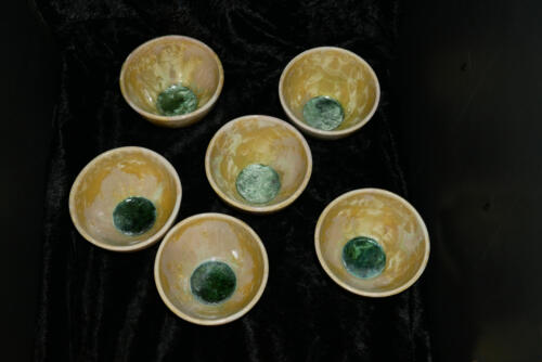 Jeu de 6 bolées en porcelaine vert citron