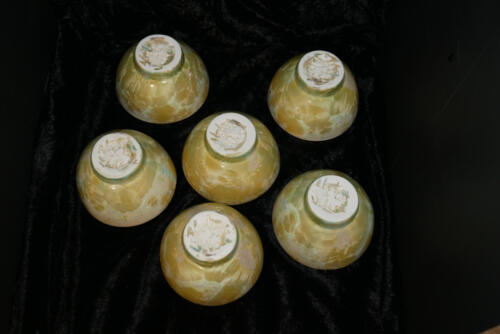 Jeu de 6 bolées en porcelaine vert citron