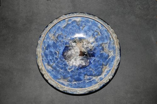 Coupe en porcelaine 42cm gris bleu