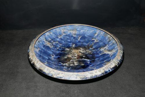 Coupe en porcelaine 42cm gris bleu