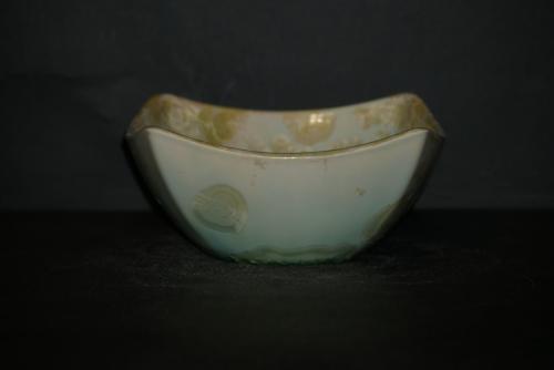 Coupelle carrée en porcelaine pour apéritif vert citron