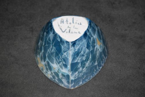 Petit saladier triangulaire en porcelaine gris vert