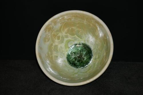 Bol japonais porcelaine vert citron taille moyenne