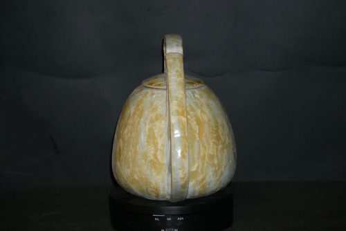 Théière en grès 1 litre blanc cristaux jaunes