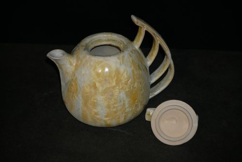 Théière en grès 1 litre blanc cristaux jaunes